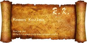 Remes Kozima névjegykártya